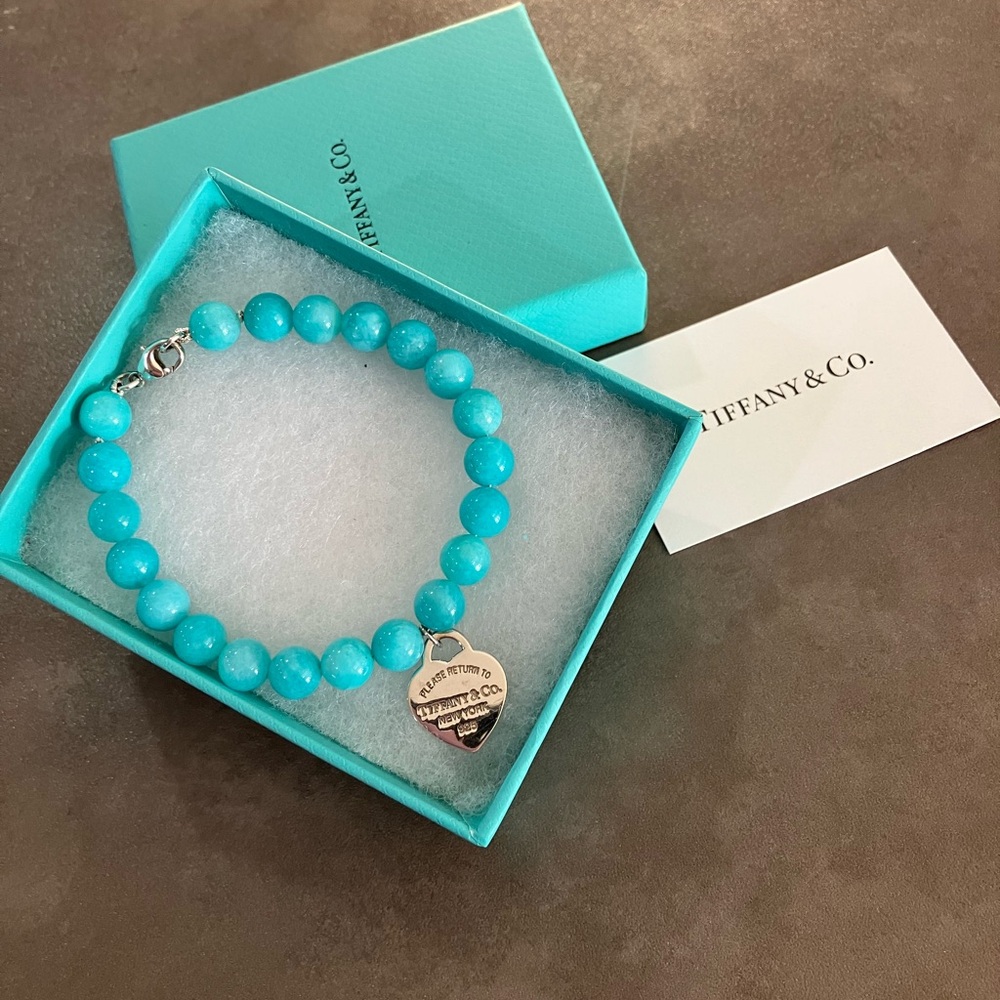 🩵 Tiffany & Co. Amazonite Beaded Charm Bracelet